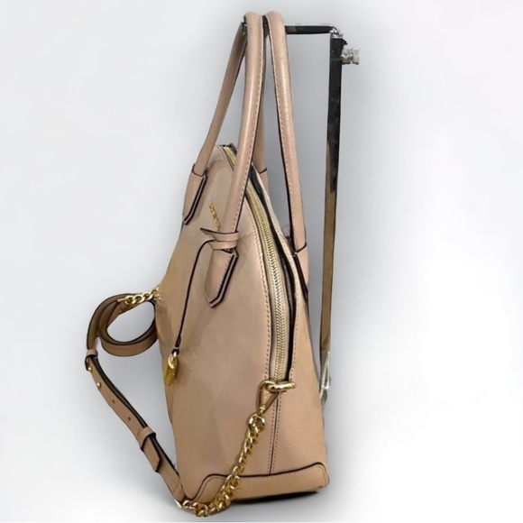 Michael Kors Blush Patent Leather Mercer Chain Dome Satchel - Picture 5 of 13